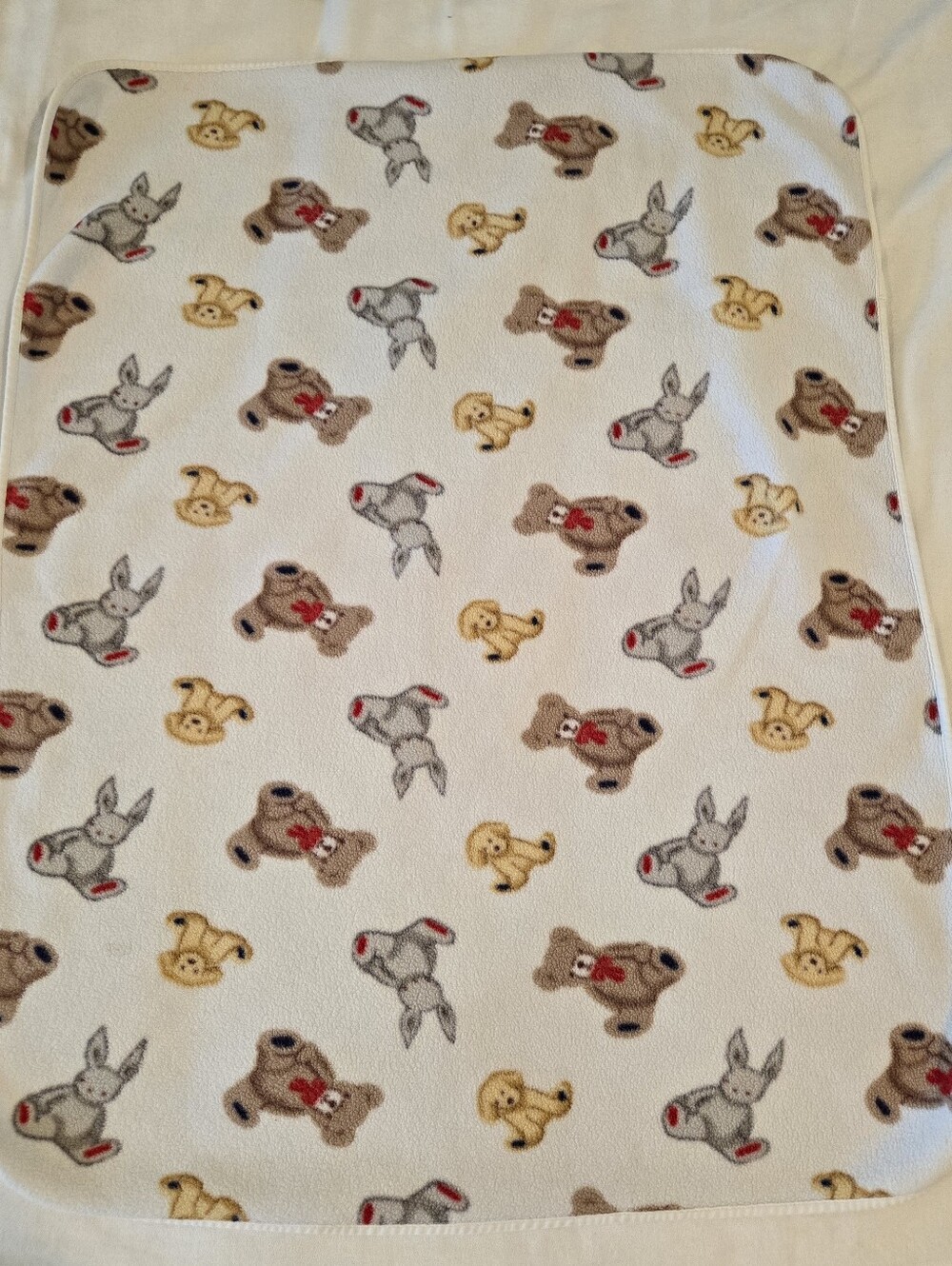VTG Carter’s Teddy Bear Puppy Bunny Fleece Baby Security Blanket Lovey 30x38